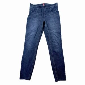 SPANX Skinny Jeans Pull On High Rise Stretch Denim Blue L/G Shaping